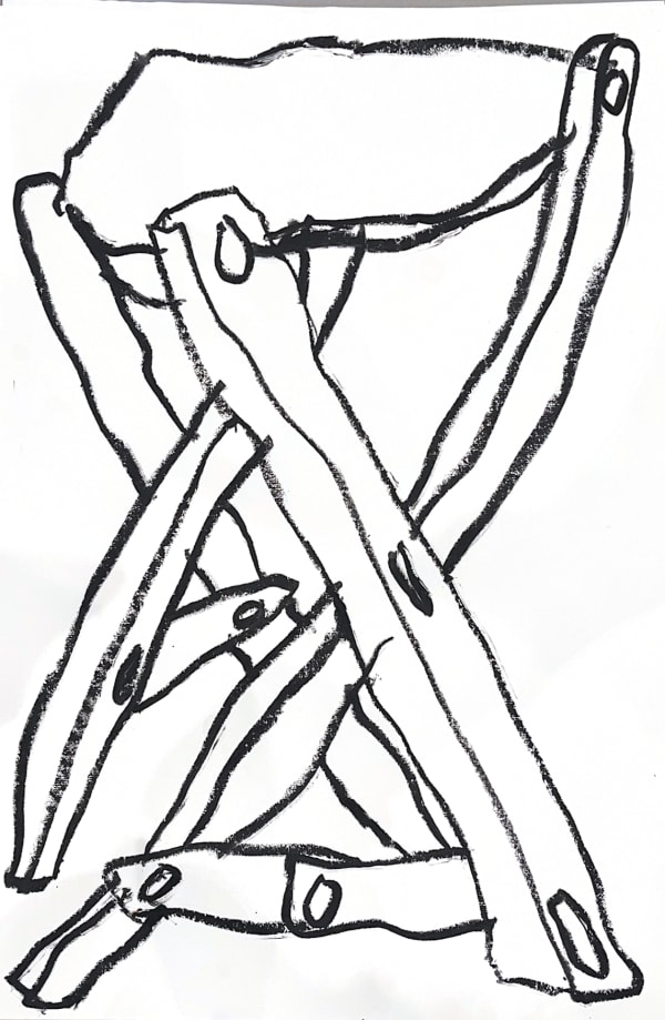 Manon De Bruyn stoelendans 8 (from the series 'stoelendans'), 2024 Oil pastel on paper 70 x 50 cm