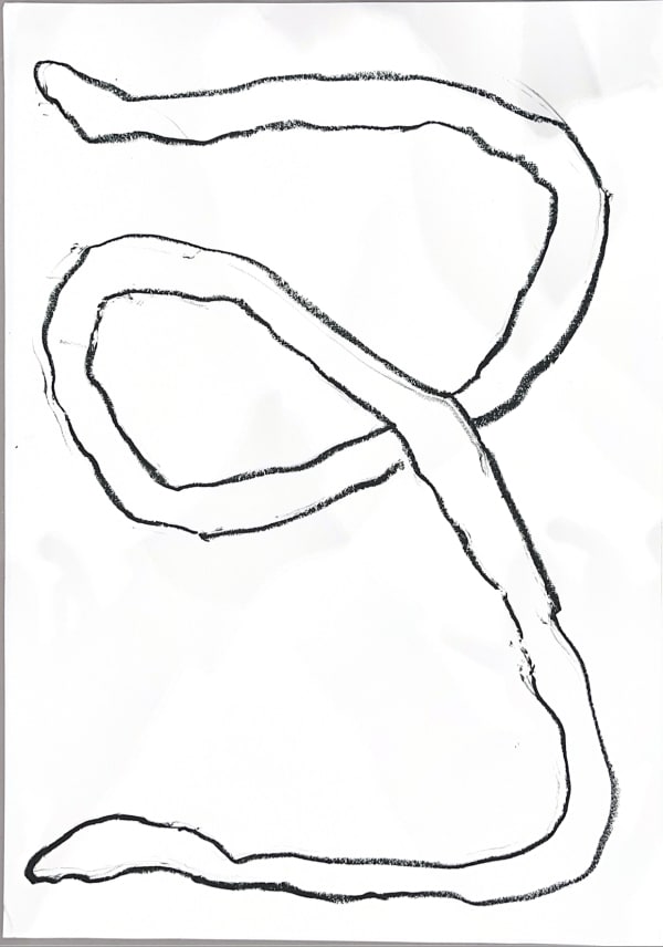 Manon De Bruyn stoelendans 3 (from the series 'stoelendans'), 2024 Oil pastel on paper 70 x 50 cm