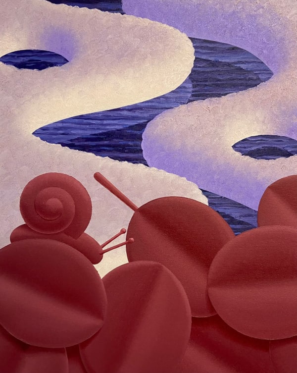 Laurens Legiers, Untitled (Snow river with red leaves), 2023