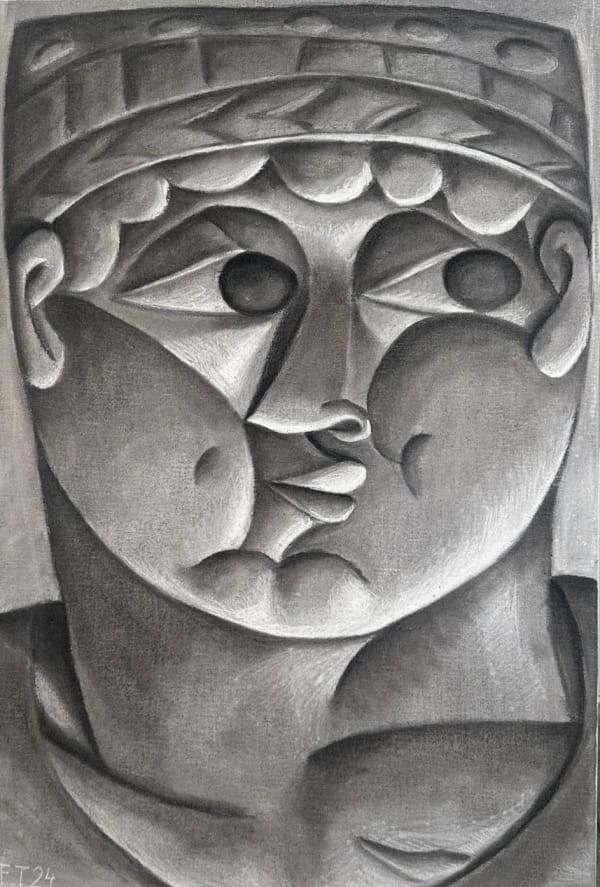 Florian Tomballe, Young man with hat, 2024