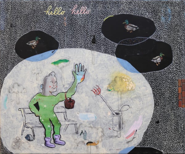 Stijn Bastianen the social comfort zone, 2022 mixed media on canvas 50 x 60 cm