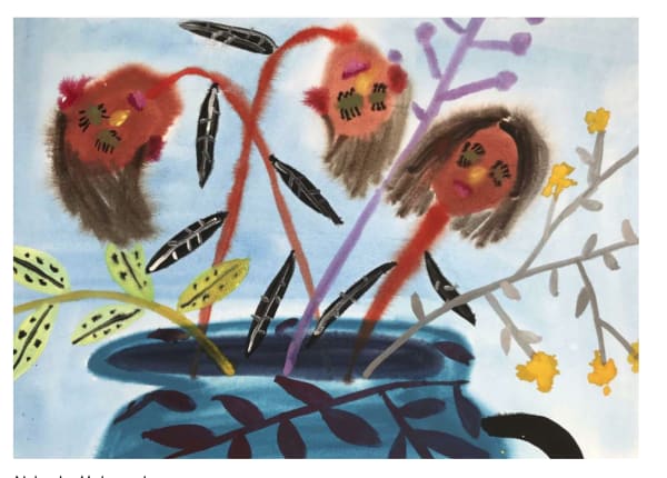 Nabeeha Mohamed Tired Girls II, 2018 Watercolour on paper 26 x 37 cm