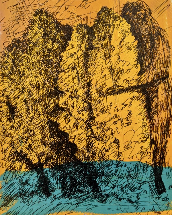 Santiago Evans Autumn monster, 2020 Acrylic and ink on paper 18 x 23,5 cm