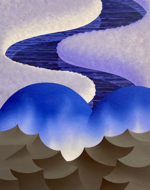 Laurens Legiers, Untitled (Snow river with spiky mountains), 2023