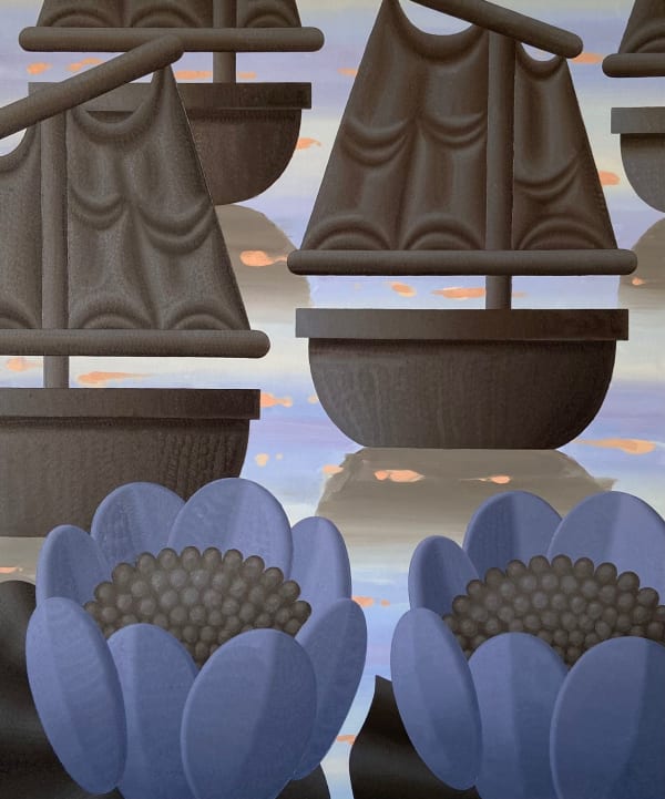 Laurens Legiers, Untitled ( Ships and blue lilies ), 2022
