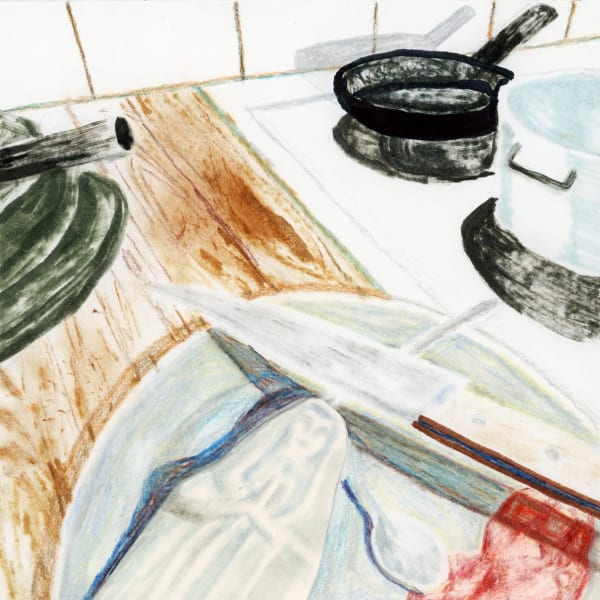 Judit Kristensen, Corona Quarantine (souvenir Madonna and dishes), 2020