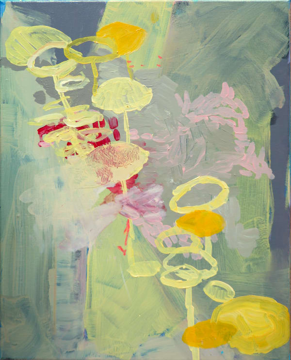 Catharina Dhaen Lemonade, 2021 acryl, spray, vinyl op linnen 50 x 40 cm