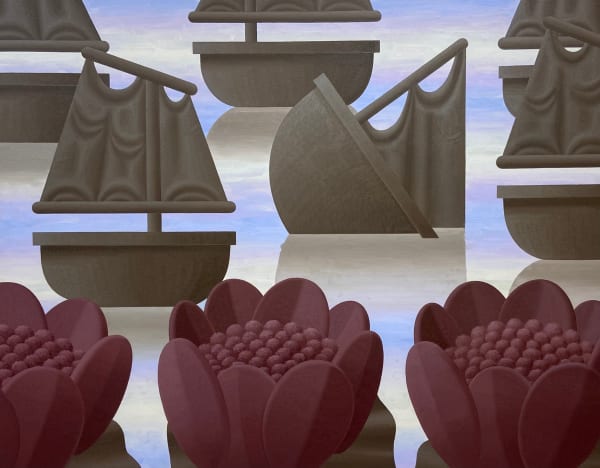 Laurens Legiers, Untitled ( Ships with red lilies ), 2023