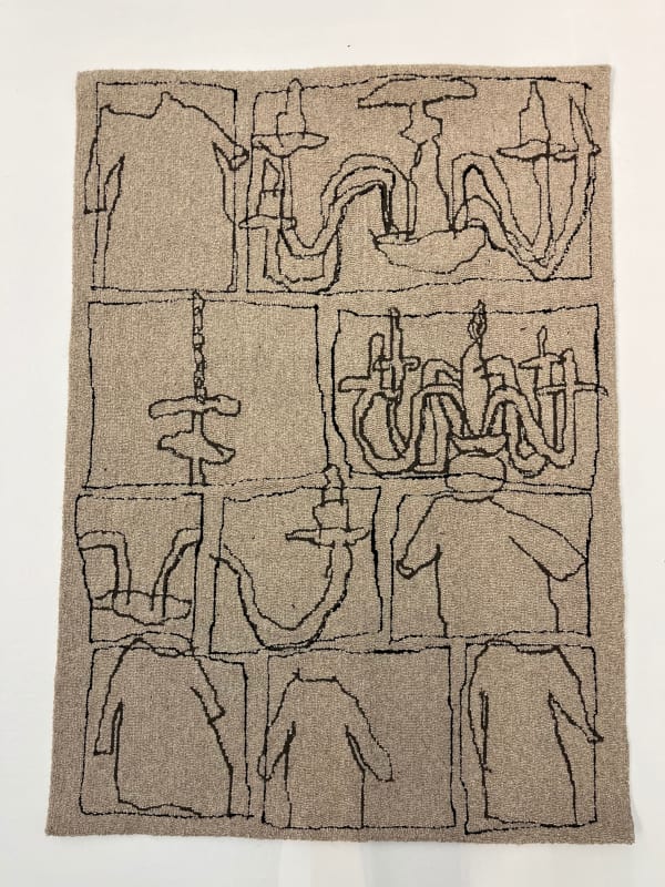 Manon De Bruyn de kroonluchter, 2023 natural undyed wool and merino lambs wool 110 x 158 cm