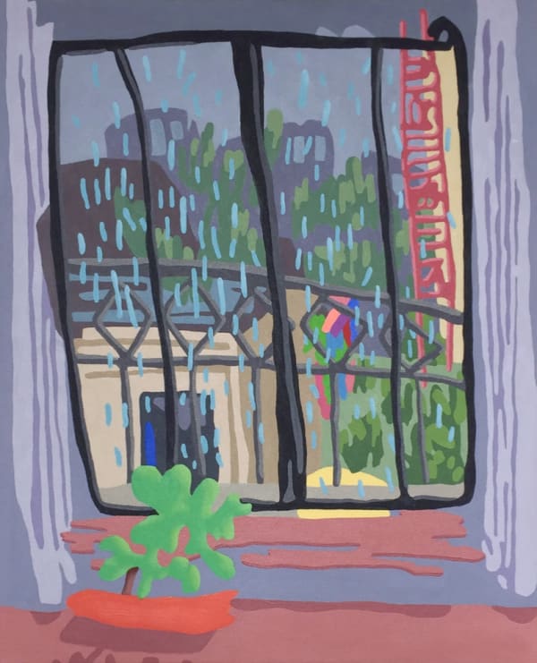 Andrew Englander Escape From New York, 2020 Acrylics on canvas 55,88 x 45,72 cm