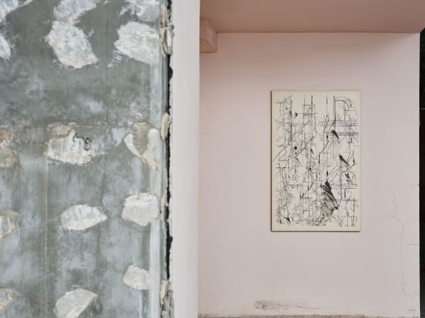 石川九楊 Ishikawa Kyuyoh (b. 1945), 二〇〇一年九月十一日晴——垂直線と水平線の物語Ⅰ(上) September 11, 2001, Sunny—A Tale of Verticals and Horizontals I, Part 1