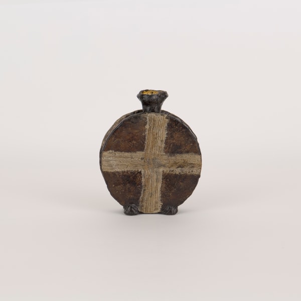 Cross-patterned Negoro Flat Vase|十字紋根来扁子壺, 2023