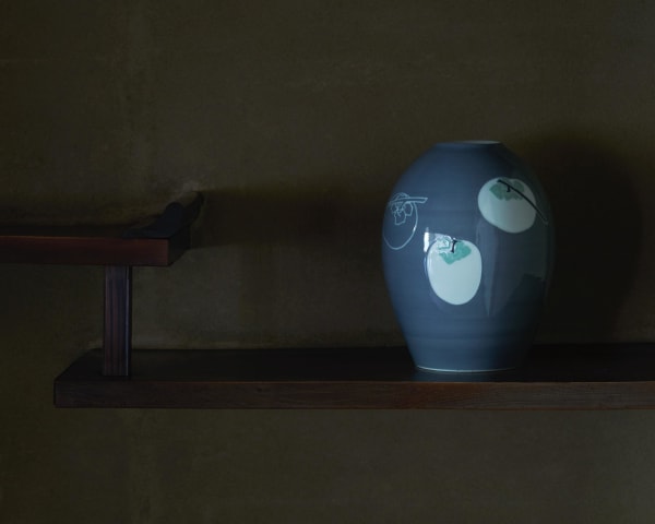 Kusube Yaichi (1897–1984) , Saien Vase with Design of Persimmon 