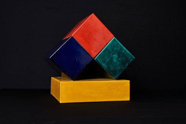 宮永理吉(三代東山)Miyanaga Rikichi (Tōzan III), Mask of three cubes, 1978