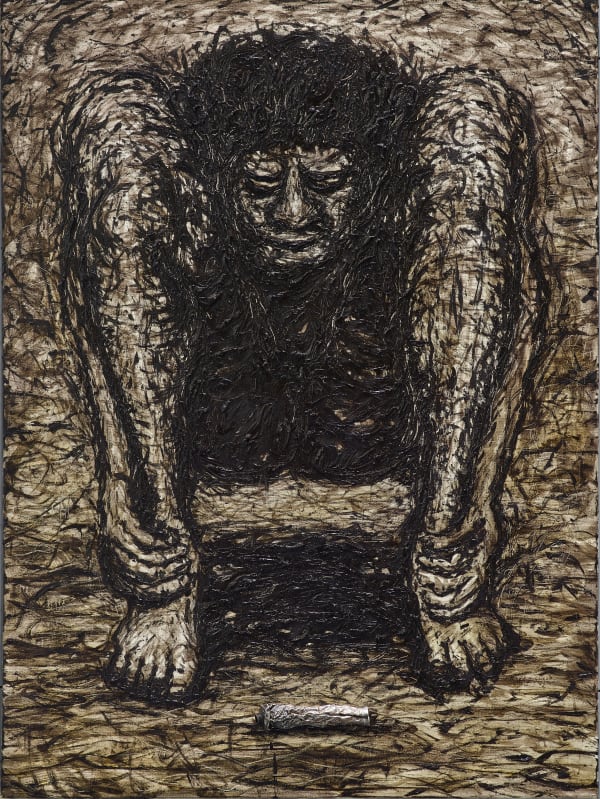 Shi Jin-Hua 1964-2024Prison-1, 2016 Oil and tube on canvas 130x 97 x 5.3cm