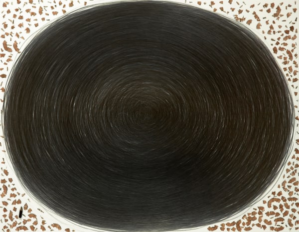 Shi Jin-Hua 1964-2024Pen Walking #29, 2007 Pencil on acid-free cardboard and document 82 x 102 cm, 42 x 29.7 cm (Document).