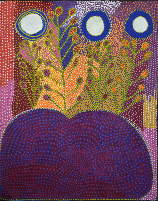 Kunmanara (Ruby) Williamson Puli murpu - mountain range acrylic on linen 152.5 x 122 cm