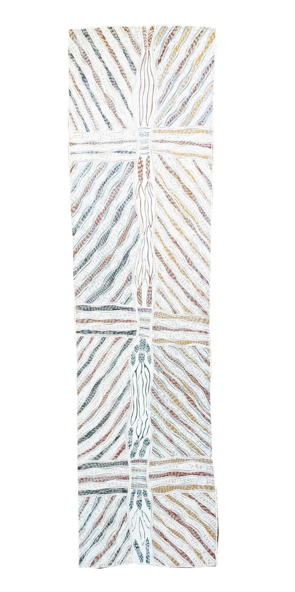 Galuma Maymuru Yoku natural earth pigment on bark 41 x 158 cm