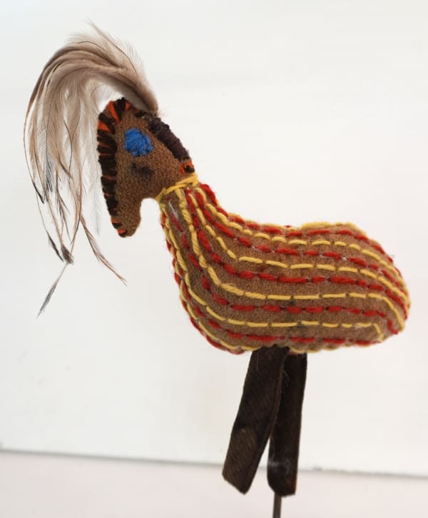 Rosabella Ryder Emu, 2024 mixed media soft sculpture on stand 22 x 19 x 7 cm