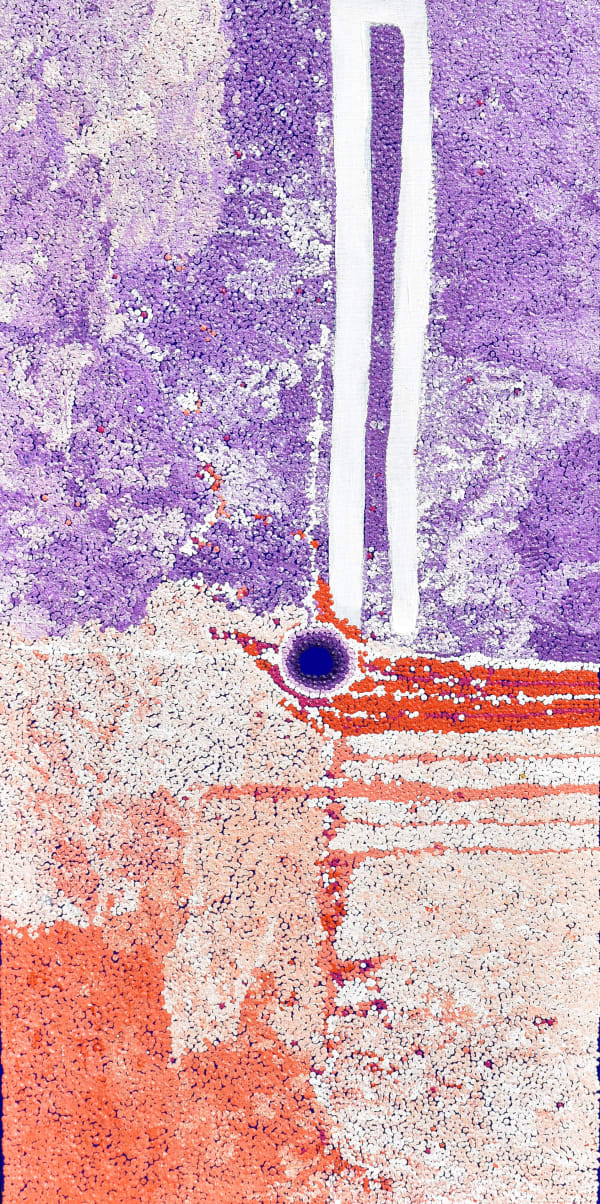Christine Yukenbarri Winpurpurla, 2024 acrylic on linen 48 x 101 cm