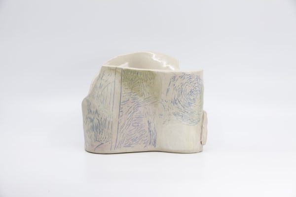 Anna John Leg Vessel (windy dot com series), 2020 glazed stoneware 16 x 20 x 10 cm