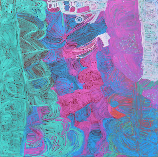 Sonia Kurarra Martuwarra, 2022 Acrylic on canvas 120 x 120 cm