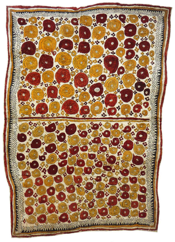 Diona Jonevari (Suwarari) Vaigu dere, jij’e, dahoru’e ohu’o buborian o’e natural pigments on nioge (barkcloth) 105 x 75 cm