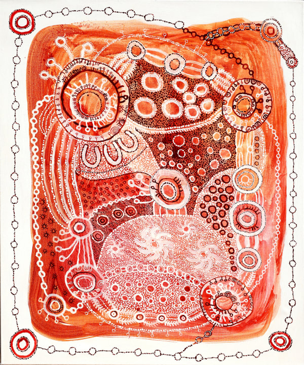 Christy Young Tjala jukurpa - Honey ant story, 2023 acrylic on linen 122 x 101.5 cm