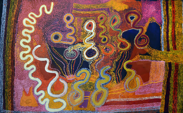 Mick Wikilyiri Ngayuku ngura - My Country acrylic on linen 122 x 198 cm