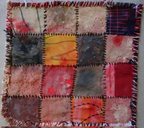 Stephen Eastaugh MUDMAPS 7 (Way) Broome acrylic, thread, linen 45 x 45 cm