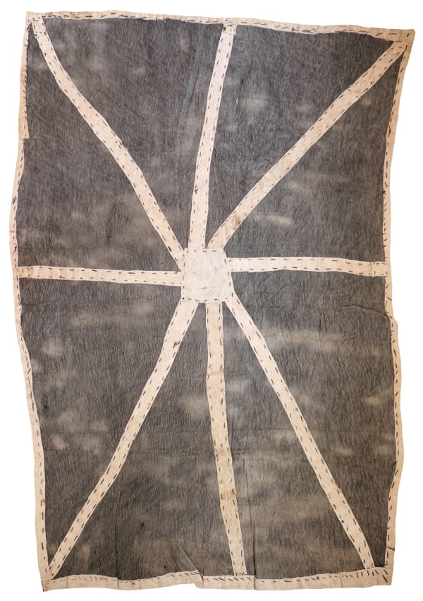 Brenda Kesi (Arire) Wo'ohohe (Ground-burrowing spider) natural pigments on nioge (barkcloth) 104 x 70 cm