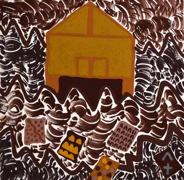 Madelene Purdie Warrambany of Warmun, 2021 ochre and acrylic on canvas 60 x 60 cm