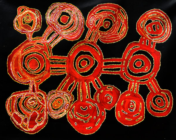 Winmati Roberts Wintalka, 2022 acrylic on linen 137 x 110 cm