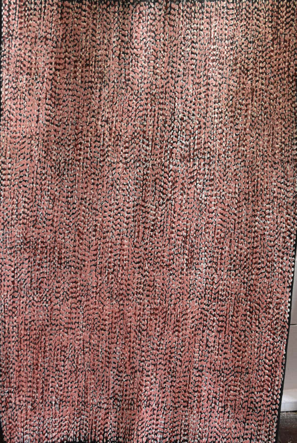 Alison Puruntatameri Winga (Tidal Movement / Waves), 2022 ochre on bark 46.5 x 72 cm