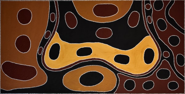 Tommy Carroll Nuguwarrding (Snake Dreaming), 2019 Natural ochre & pigments on canvas 180 x 95 cm
