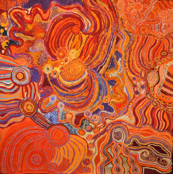 Collaborative Work (TJALA 2) Ngayuku ngura - My Country acrylic on linen 197 x 198 cm