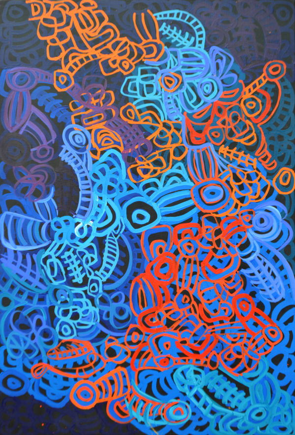 Anyupa Stevens Digging for Tjala acrylic on linen 100 x 150 cm