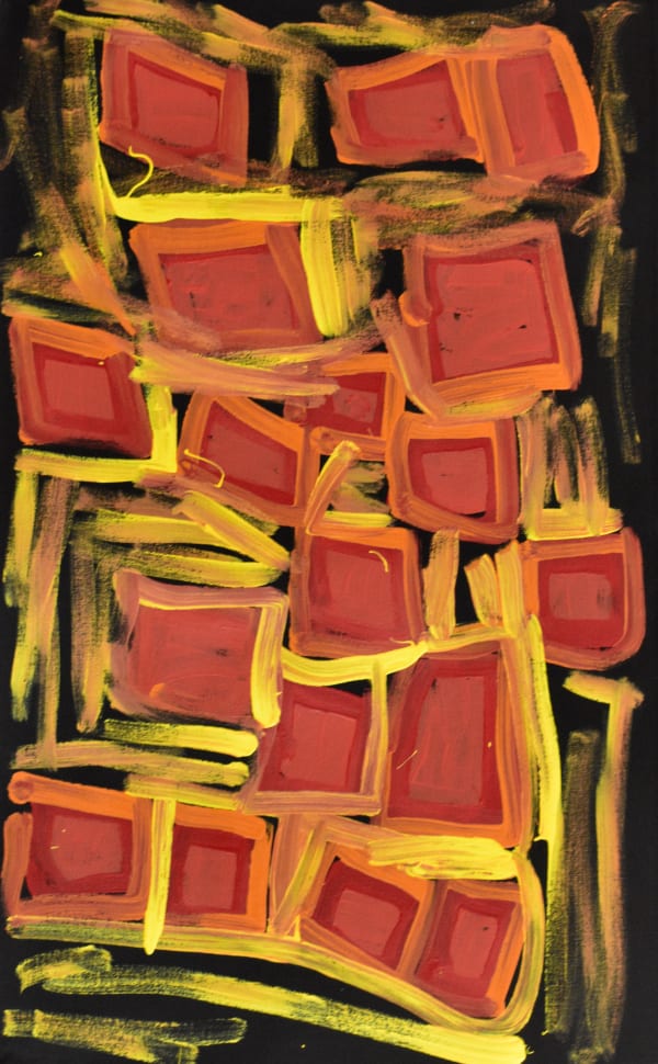 Bob Gibson Patjantja, 2020 acrylic on canvas 55.9cm x 91.4 cm