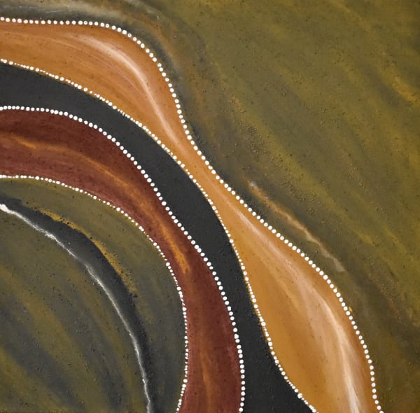 Mark Nodea Wet Season, 2020 ochre and PVA fixative on canvas 60 x 60 cm