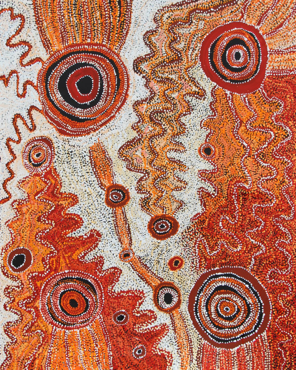 Julie Yatjitja Iwantja Tjukitji (Iwantja Soakage), 2018 Acrylic on Linen 122 x 152cm