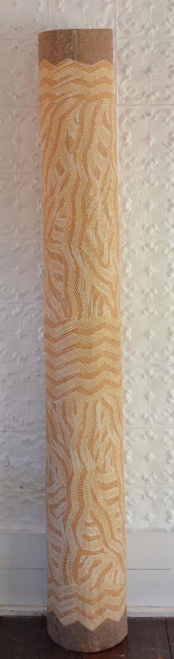 Manini Gumana Garrapara natural earth pigment on wood 187 x 24 cm