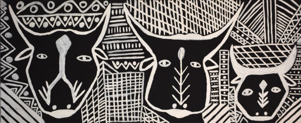 Christopher Black Jarrangini (buffalo) natural ochres on linen 60 x 150 cm