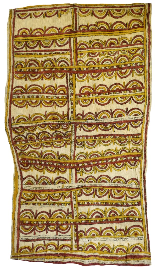 Fate Jina'emmi (Iva) Visuano'e natural pigments on nioge (barkcloth) 102 x 59 cm