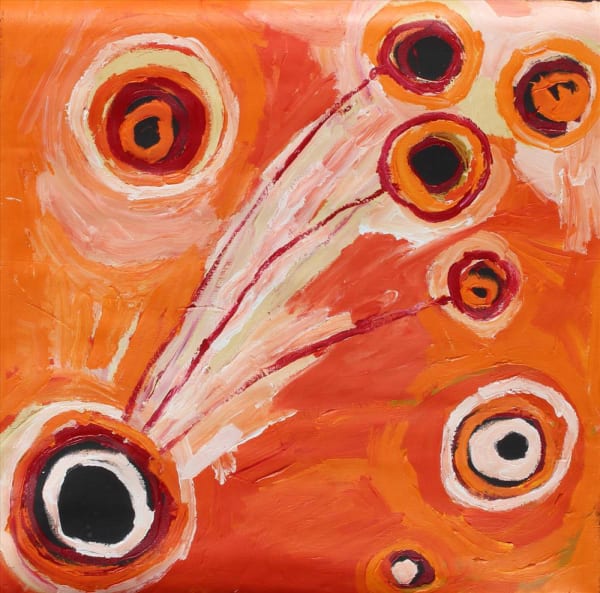 Barbara Mbitjana Moore Ngayuku Ngura - My Country acrylic on linen 122 x 122 cm