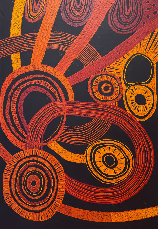 Marina Warari Brown Pumani Ngayuku Ngura Kuwari (My Home Now), 2022 acrylic on linen 101 x 152 cm