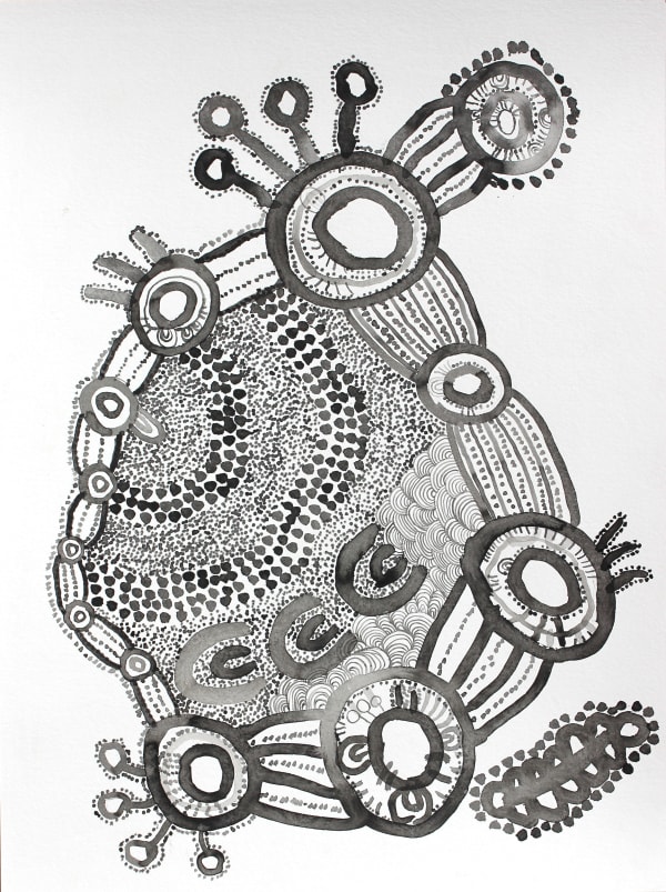Christy Young Ngayuku ngura - My Country, 2023 ink on paper 76 x 56 cm