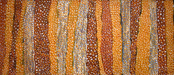 Jane M Tipuamantumirri Jilamara, 2019 Natural ochre on canvas 70 x 30 cm