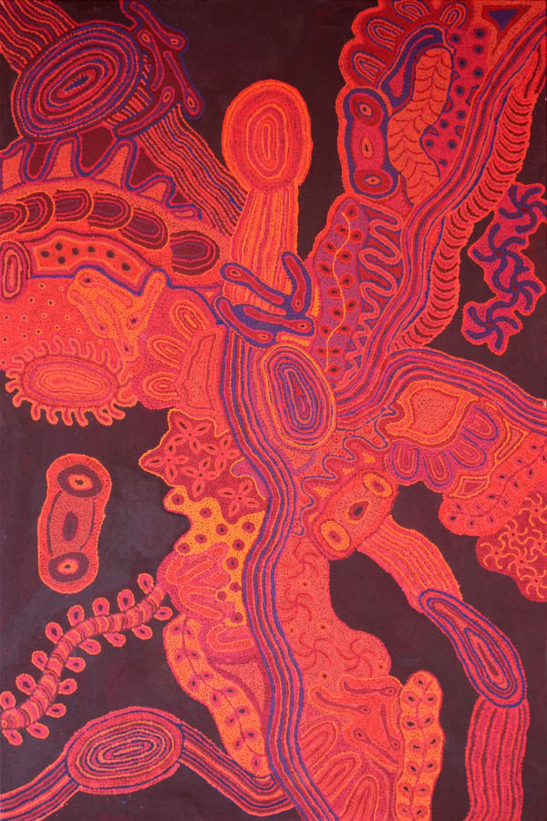 Marina Warari Brown Pumani Ngayuku Ngura (my home) acrylic on linen 183 x 121 cm