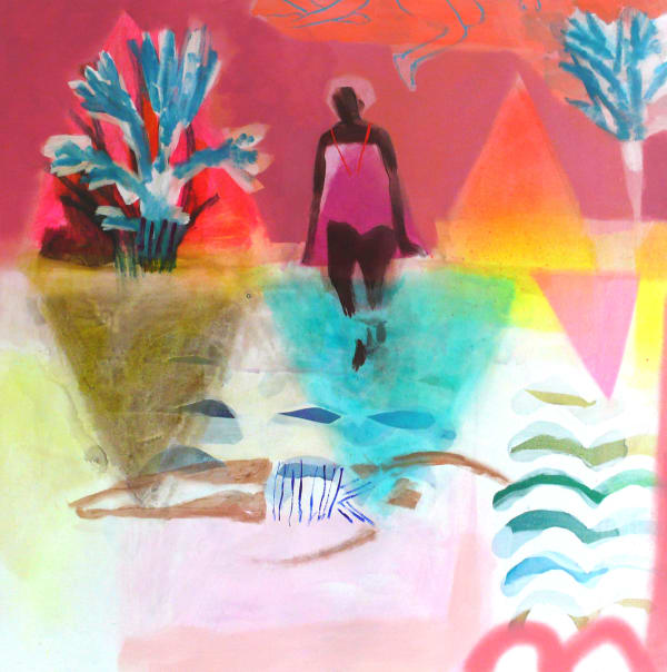 Becky Blair Cool Dipper acrylic on canvas 80 x 80 cm