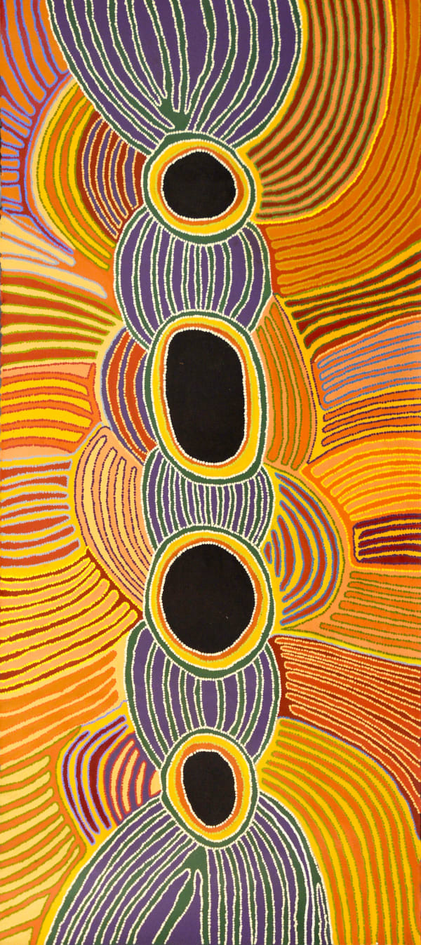 Pauline Sunfly Mulupuku, 2021 acrylic on linen 182.9 x 81.3 cm